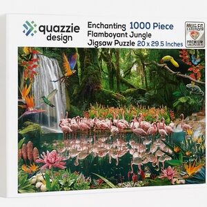 Quazzie Design Flamingo Jungle Jigsaw Puzzle 1000 pieces
